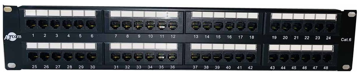 Патч-панель ATcom P6048 19" 48хRJ-45 UTP 2U cat.6 (P6048) фото1
