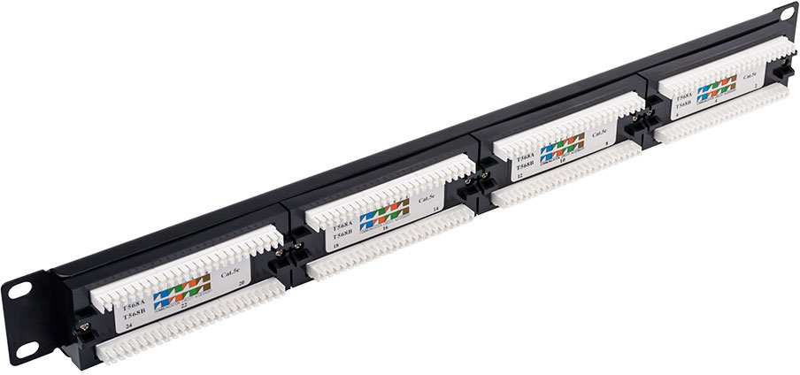 Патч-панель Atcom P5124 19" 24хRJ-45 UTP 1U cat.5е (P5124) фото1