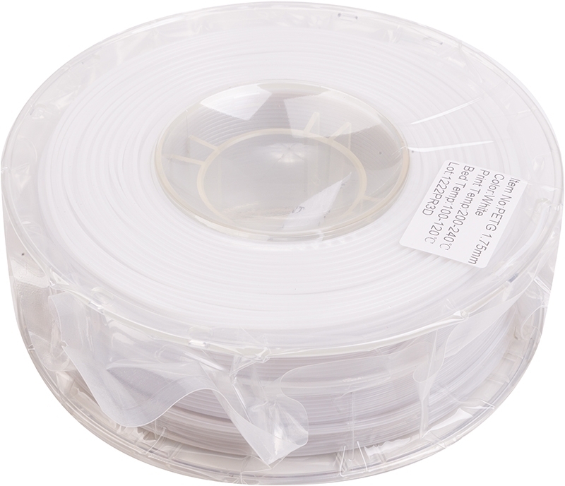 PETG-пластик PowerPlant Filament для 3D-принтера 1.75 мм 1 кг, белый (PT812929) фото1