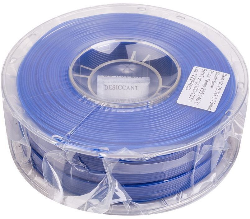 PETG-пластик PowerPlant Filament для 3D-принтера 1.75 мм 1 кг, синий (PT812912) фото1