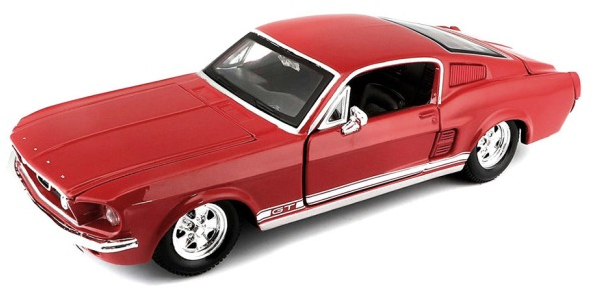 Машинка Maisto 1967 Ford Mustang GT, масштаб 1:24 красный (31260 red) фото1