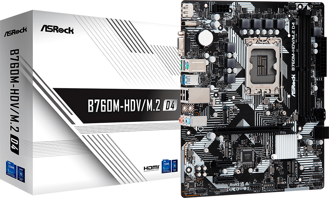 Материнcкая плата ASRock B760M-HDV/M.2 D4 Socket 1700 фото1