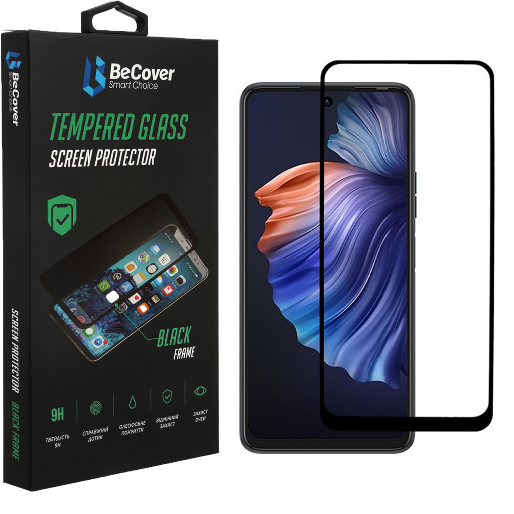 Захисне скло BeCover для Tecno POVA 3 (LF7n) Black (708163) фото1