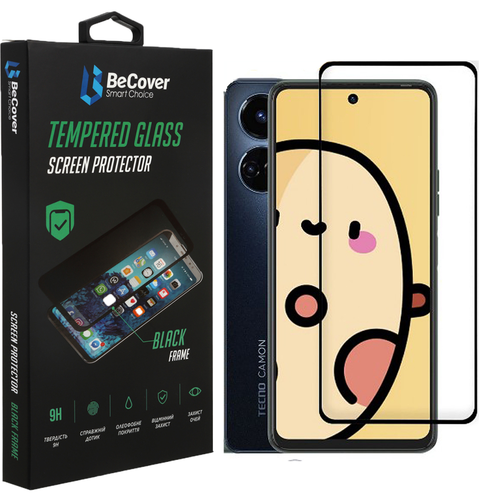 Захисне скло BeCover для Tecno Camon 19 Neo (CH6i) Black (708168) фото1
