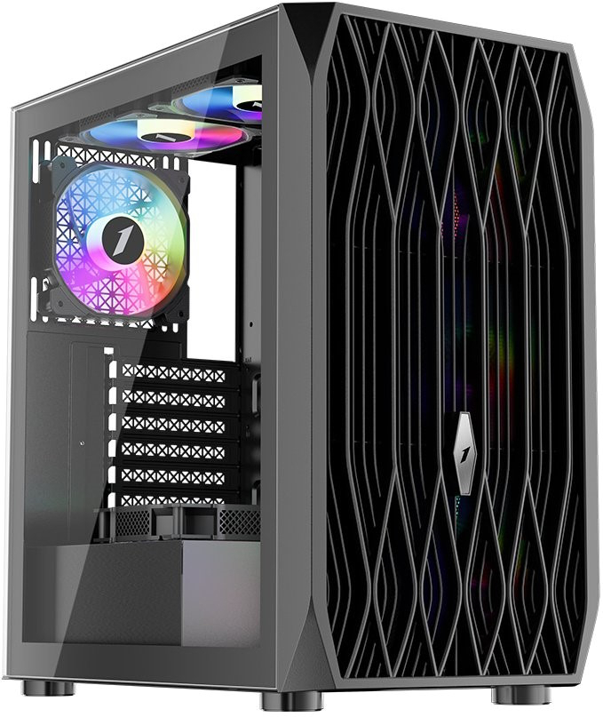 Корпус 1stPlayer AY7-BK-4F1 Black фото1