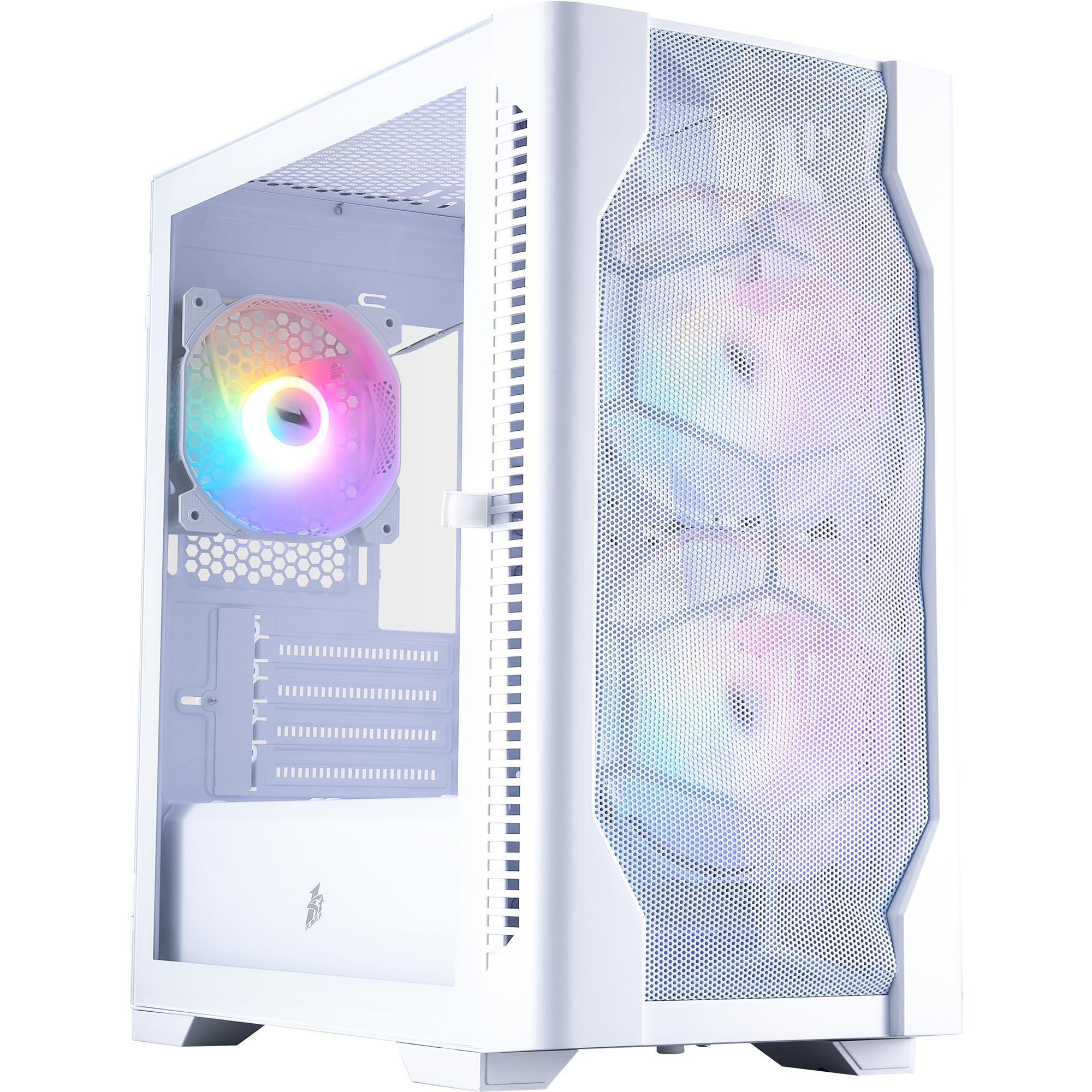 Корпус 1stPlayer D4-M-WH-2F1P-W-1F1-W White фото1