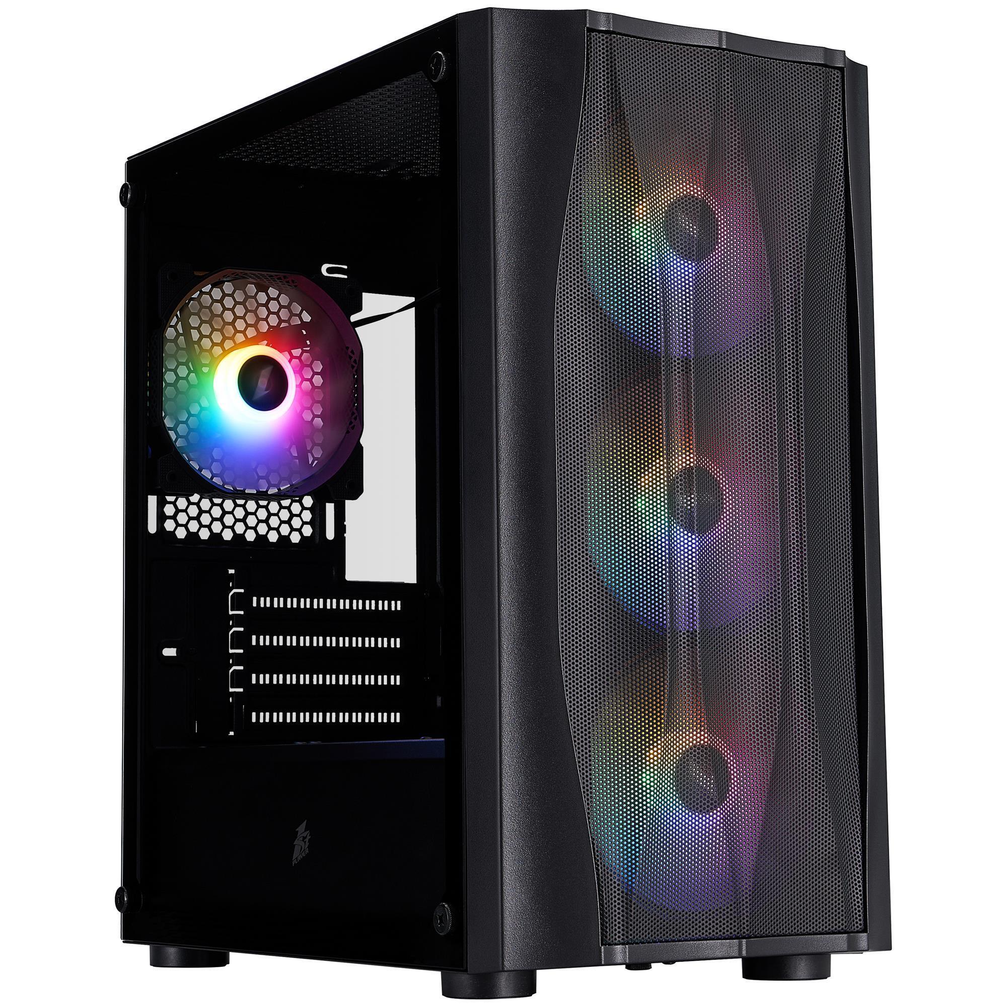 Корпус 1stPlayer X3-M-BK-4F1 Black без БЖ фото1