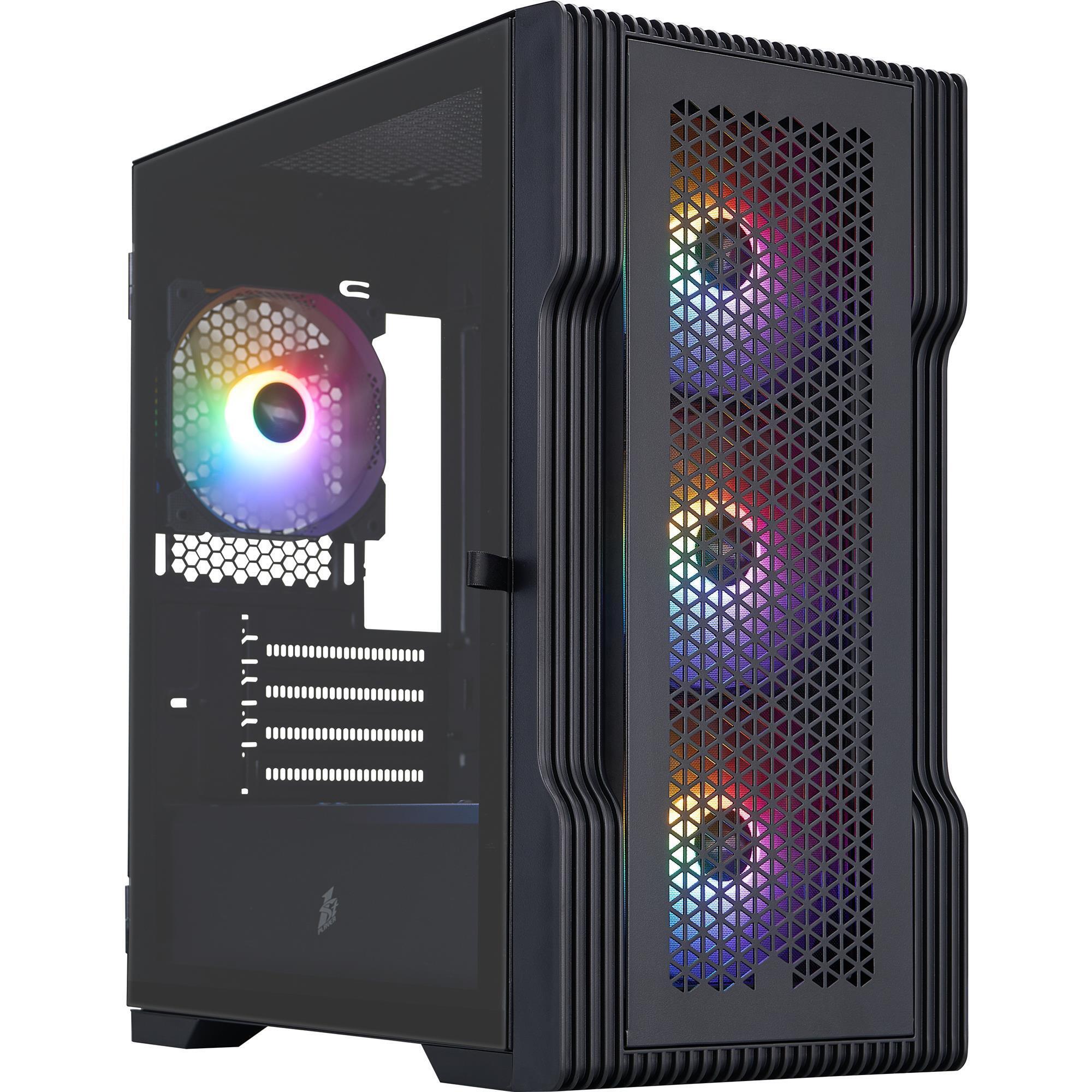 Корпус 1stPlayer T3-BK-4F1 Black без БЖ фото1