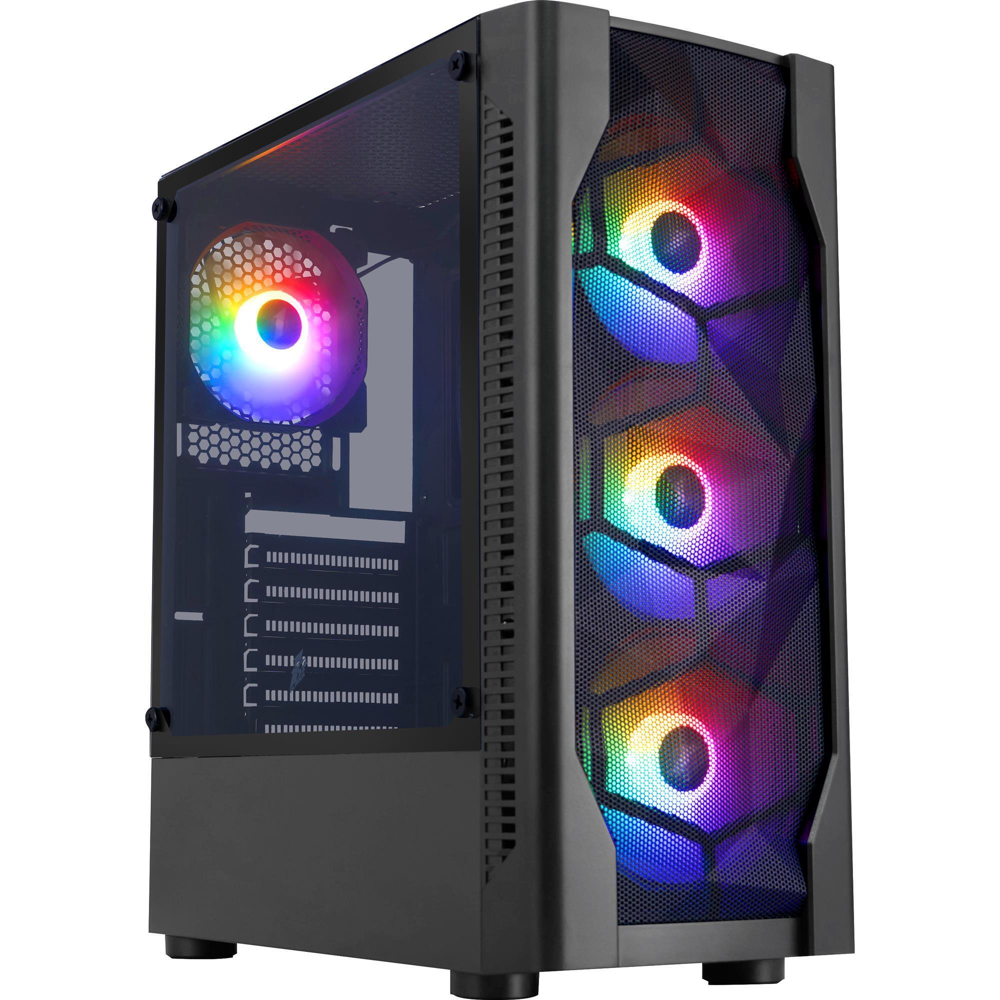 Корпус 1stPlayer D4-BK-4F1 Black без БЖ фото1