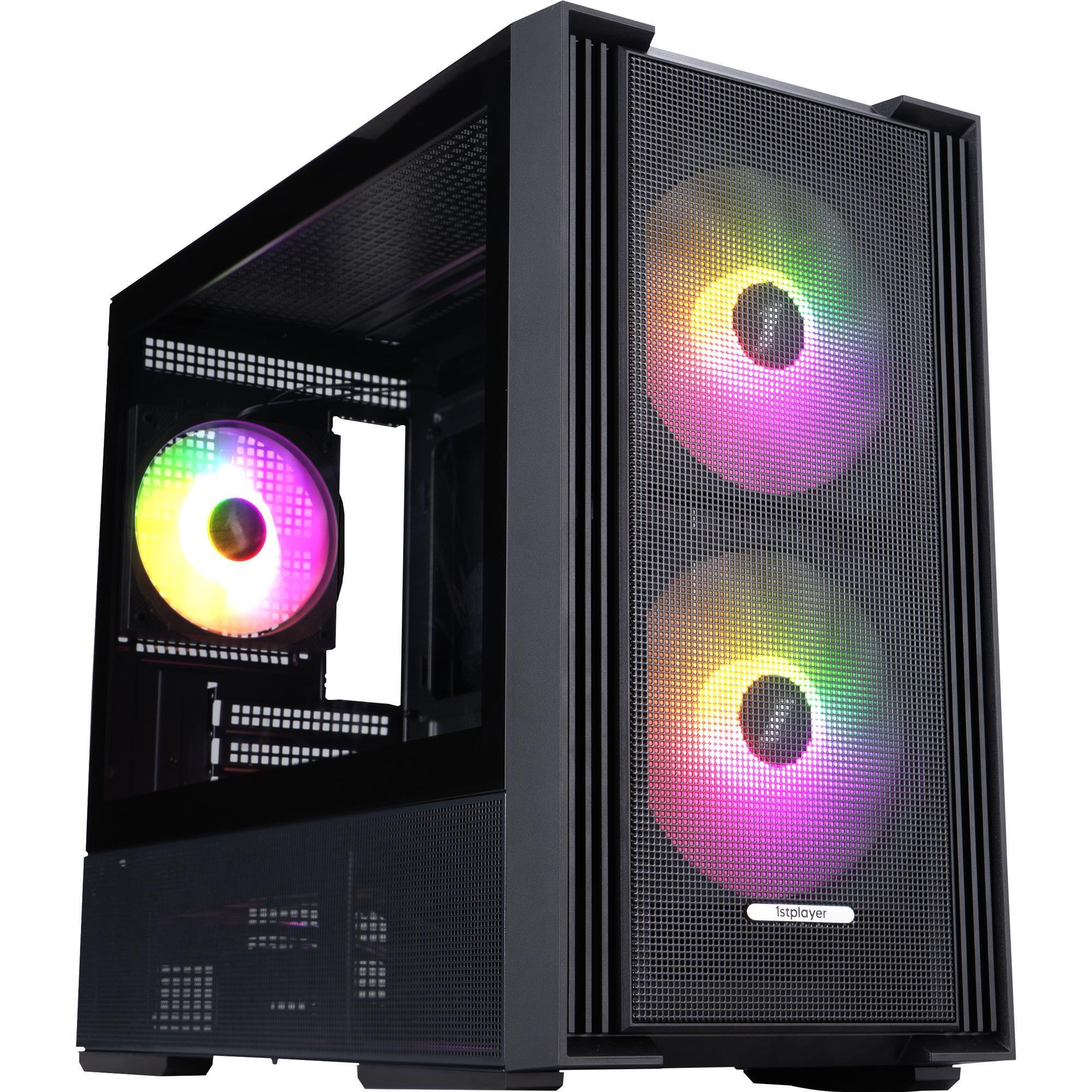 Корпус 1stPlayer AU6-BK-2FA7-14-2FA7R-1FA7 Black фото1