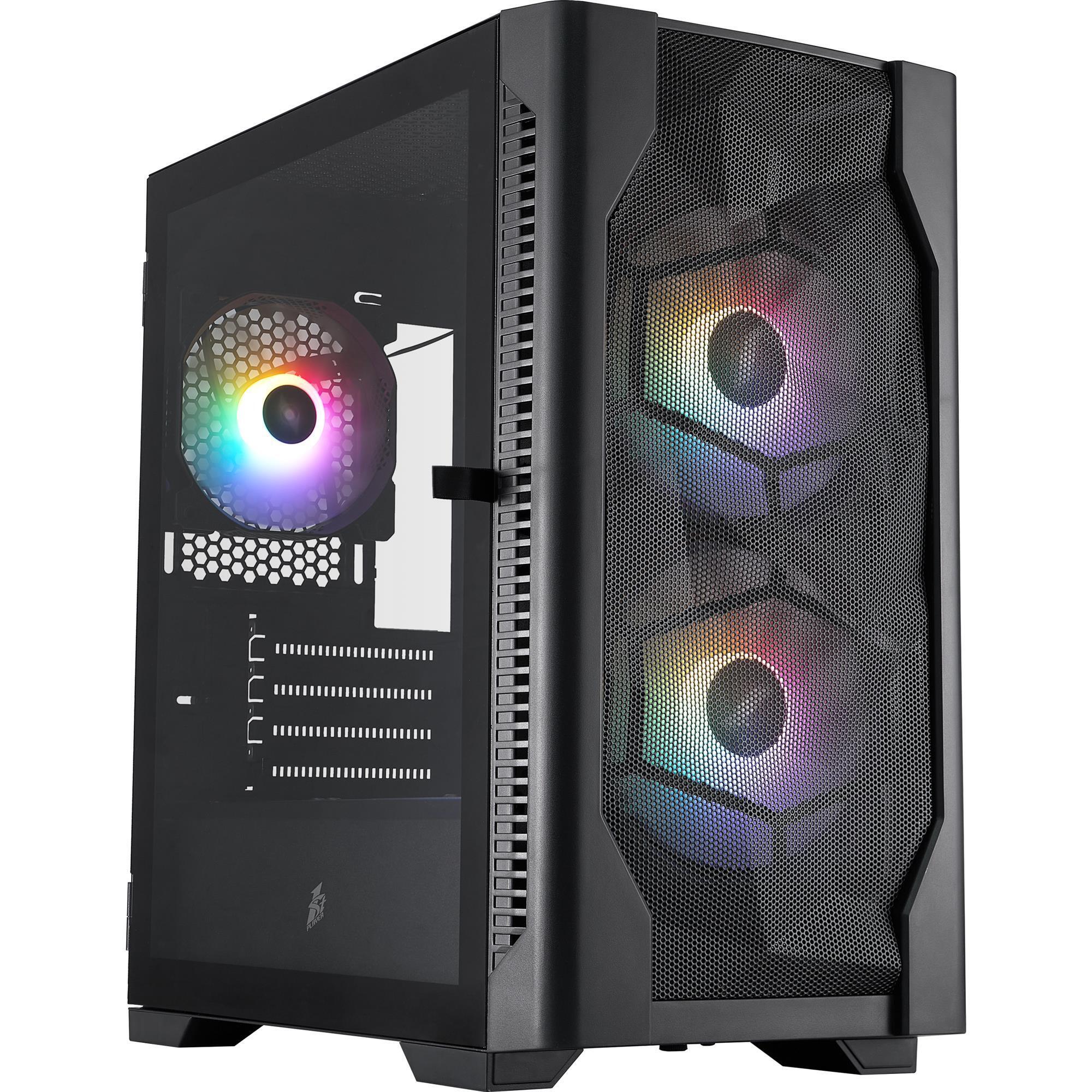 Корпус 1stPlayer D4-M-BK-2F1P-1F1 Black фото1