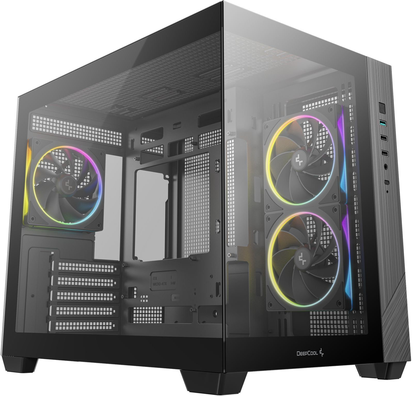 Корпус DeepCool CG330 3F Black (R-CG330-BKNGM3-G) без БП фото1