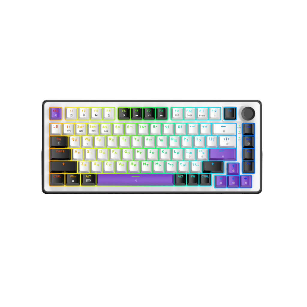Ігрова клавіатура Hator Hellyberry HK75 Wireless White-Violet фото1