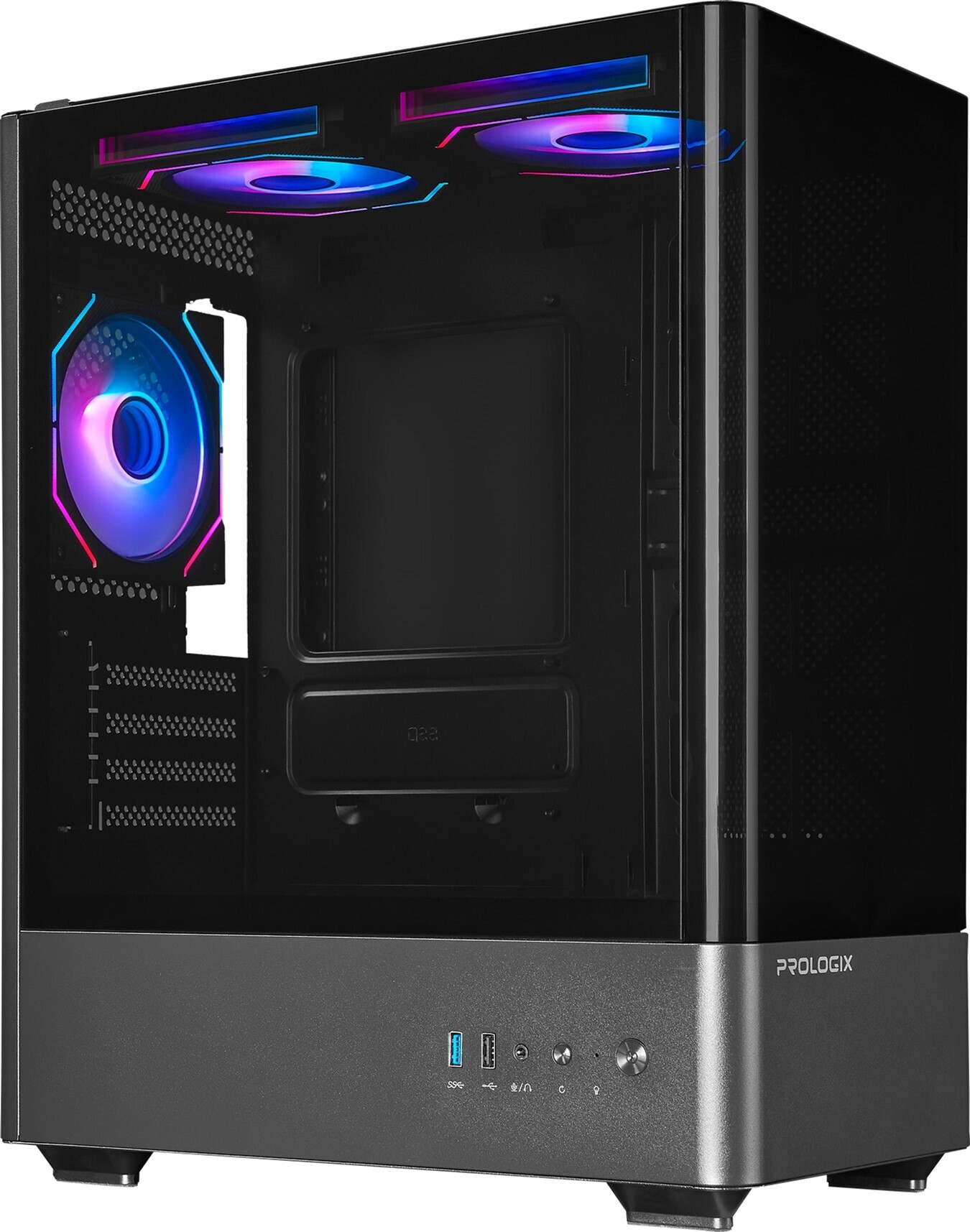 Корпус Prologix Lumi GM-01AB Glass Black фото1