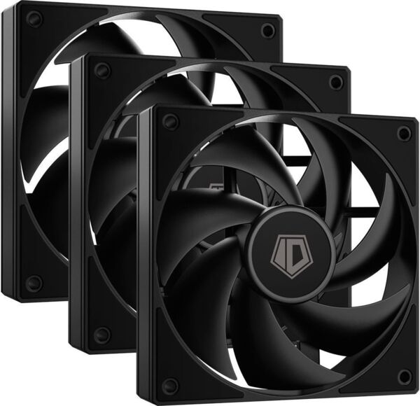 Вентилятор ID-Cooling AF-125-K Trio, 120x120x25мм, 4-pin PWM, Black