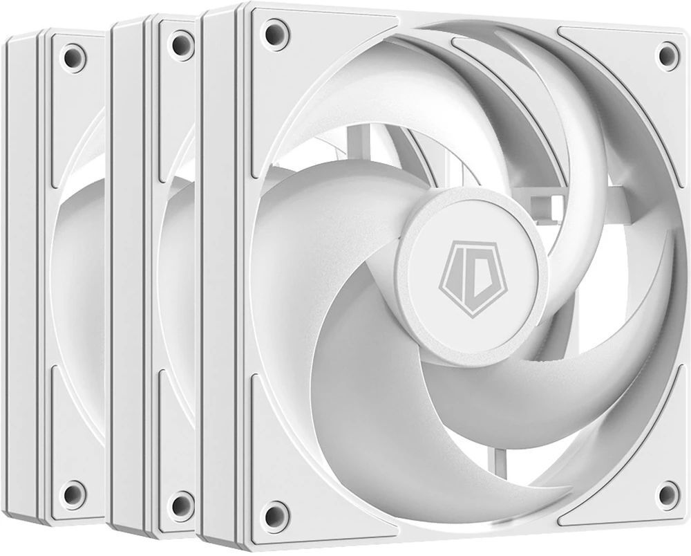 Вентилятор ID-Cooling AS-120-W Trio, 120x120x25мм, 4-pin PWM, White фото1