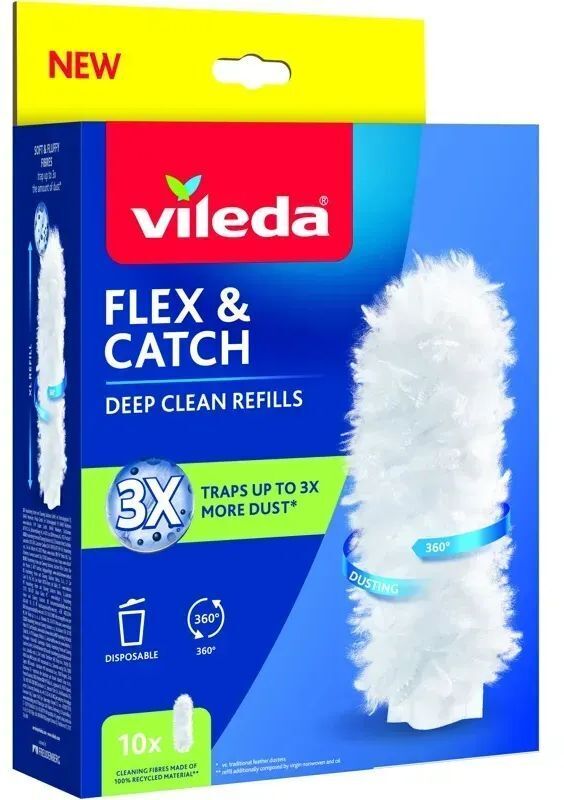 Сменные насадки для щетки для пыли Vileda Flex & Catch, 10 шт (4023103252486) фото1