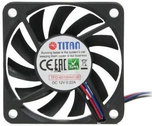Вентилятор Titan TFD-6010HH12B, 60x60x10мм, 3-pin, чорний фото1