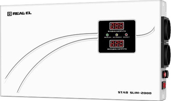 Стабилизатор REAL-EL STAB SLIM-2000 White (EL122400008) фото1