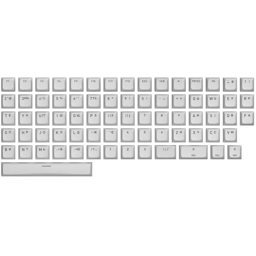 Набор кейкапов Hator OMA profile PBT US/UA, A-part, ANSI/ISO White (HTS510)