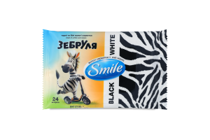 Влажные салфетки Smile Зебруля 24 шт (4823071670493) фото1