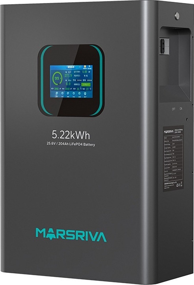 Аккумуляторная батарея Marsriva LiFePO4 battery, 25.6V/204Ah, 5.22KWH (MR-LFP24-200-WMD) фото1