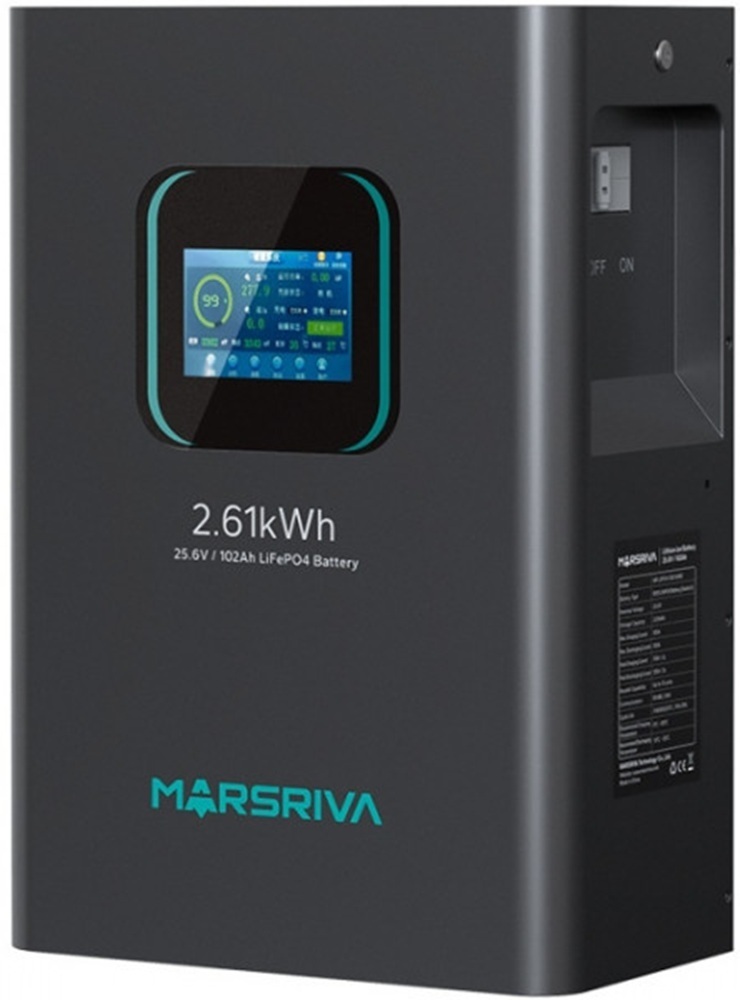 Аккумуляторная батарея Marsriva LiFePO4 battery, 25.6V/102Ah, 2.61KWH (MR-LFP24-100-WMD) фото1