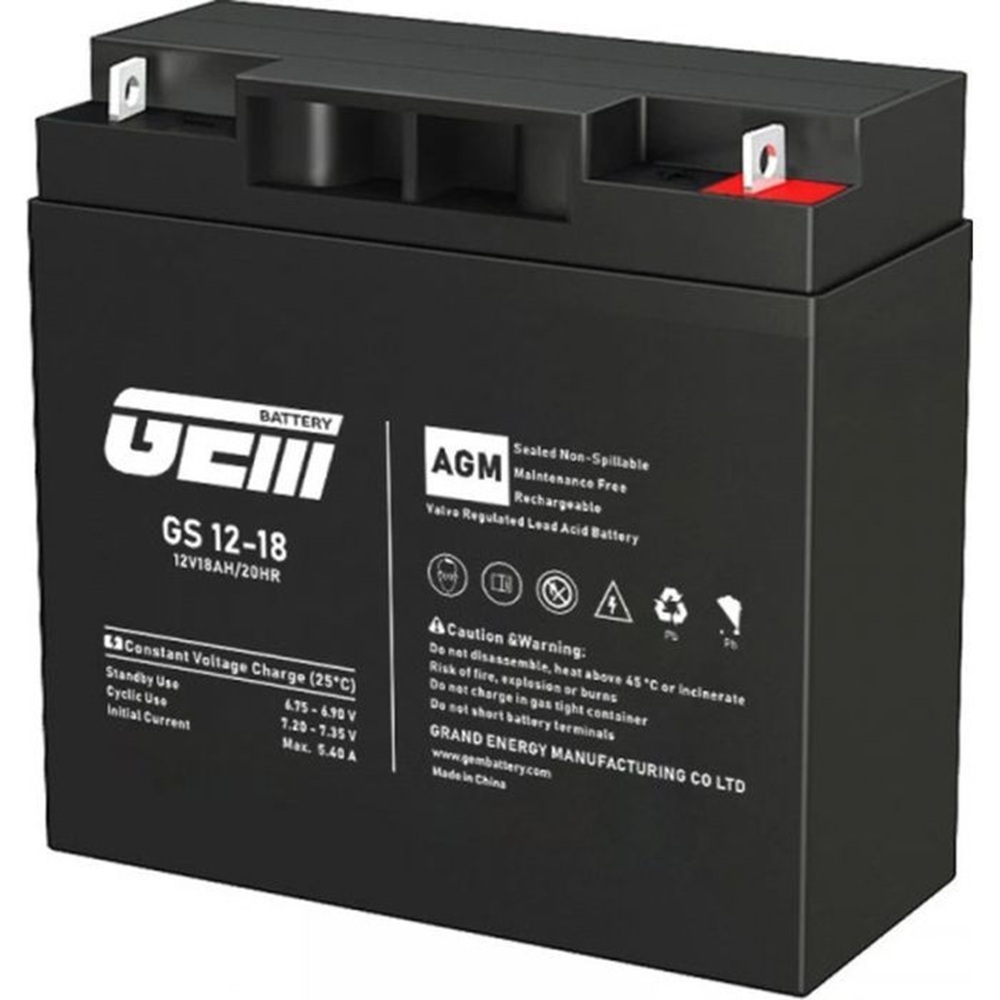Акумуляторна батарея GEM Battery 12V-18Ah, AGM, L1/T1 (GS 12-18) фото1
