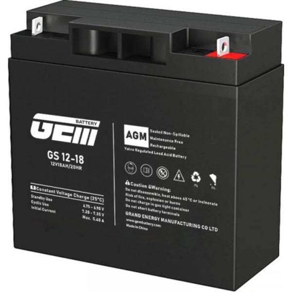 Аккумуляторная батарея GEM Battery 12V-18Ah, AGM, L1/T1 (GS 12-18)