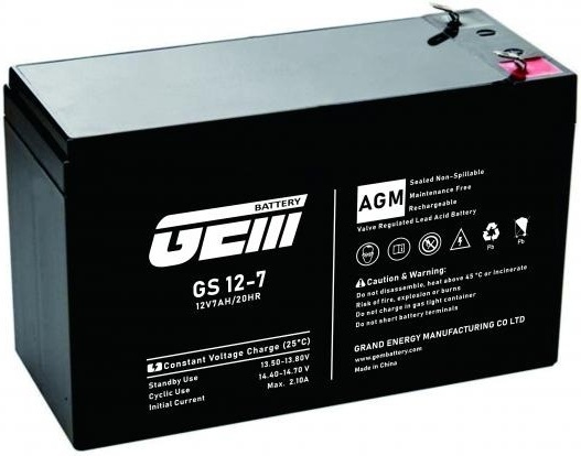 Акумуляторна батарея GEM Battery 12V-7.0Ah, AGM, F1/F2 (GS 12-7) фото1