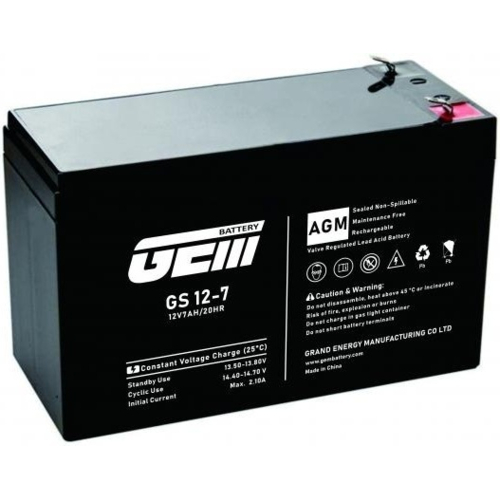 Аккумуляторная батарея GEM Battery 12V-7.0Ah, AGM, F1/F2 (GS 12-7)