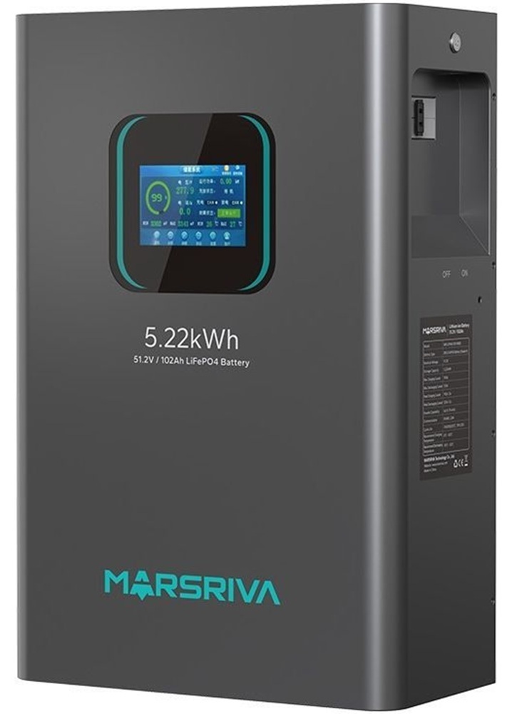 Аккумуляторная батарея Marsriva LiFePO4 battery, 51.2V/102Ah, 5.22KWH (MR-LFP48-100-WMD) фото1