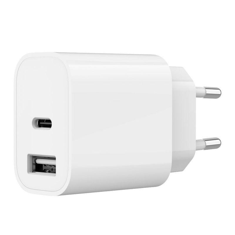 Мережевий зарядний пристрій Gembird 1xUSB-A+1xUSB-C 5V/2.4A 12W (TA-UC-2AC12-01) фото1