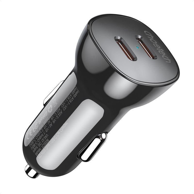 Автомобільний зарядний пристрій Choetech 40W 2 USB-C Black (TC0008-BK) фото1