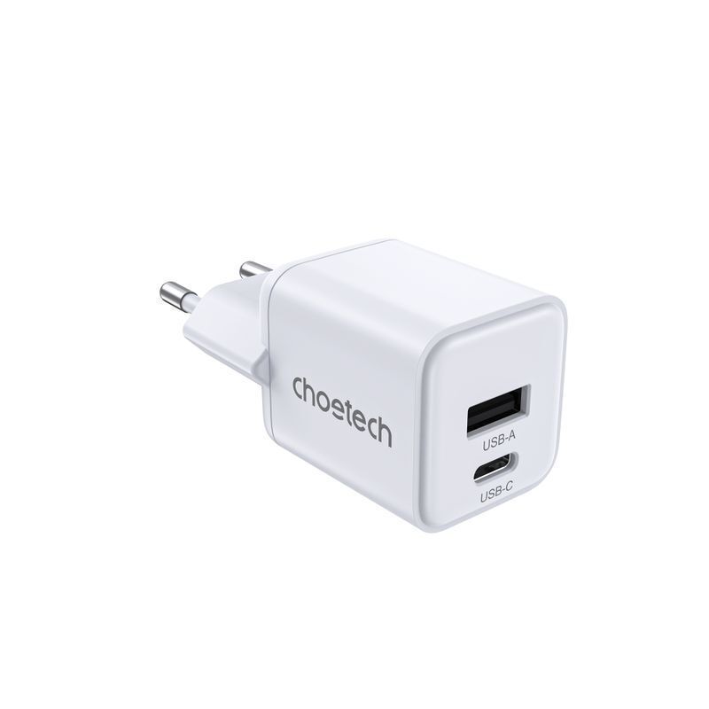 Мережевий зарядний пристрій Choetech USB-A/USB-C 30Вт QC3.0/PD/PPS (PD5012-EU-WH) фото1
