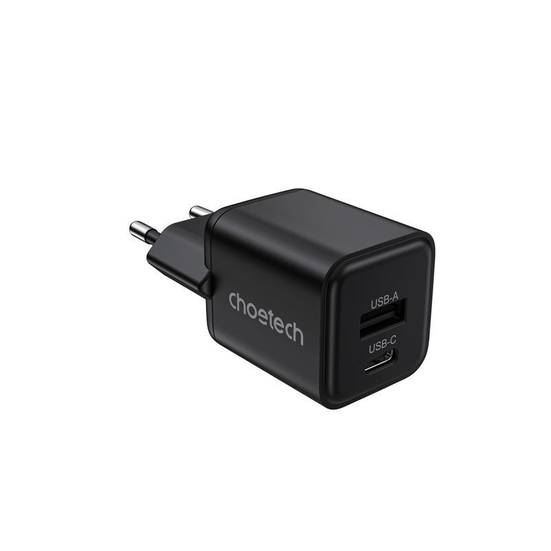 Мережевий зарядний пристрій Choetech USB-A/USB-C 30Вт QC3.0/PD/PPS (PD5012-EU-BK) фото1