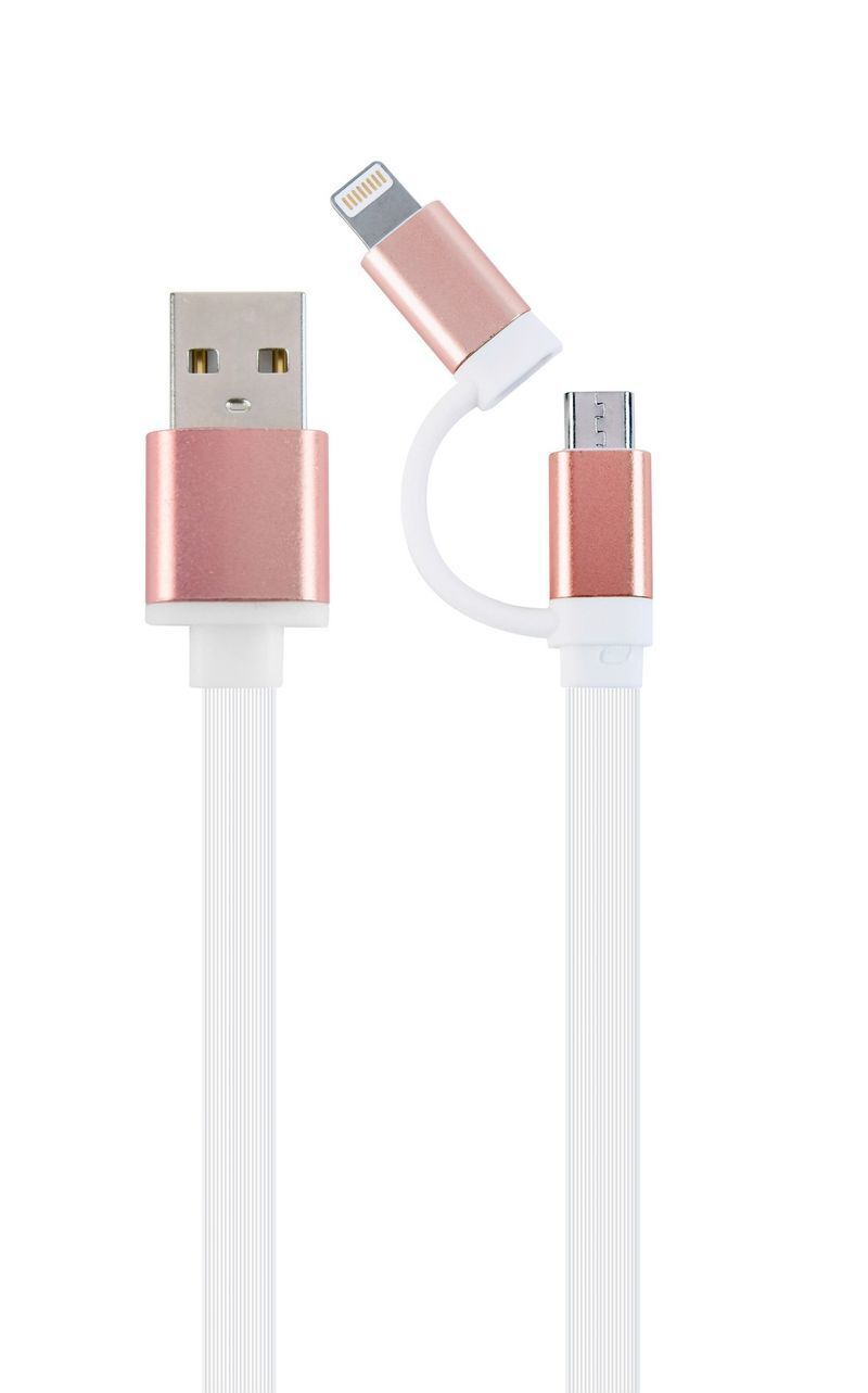 Кабель Cablexpert USB 2.0 BM - Lightning/Micro USB 1m Pink (CC-USB2-AM8PmB-1M-PK) фото1