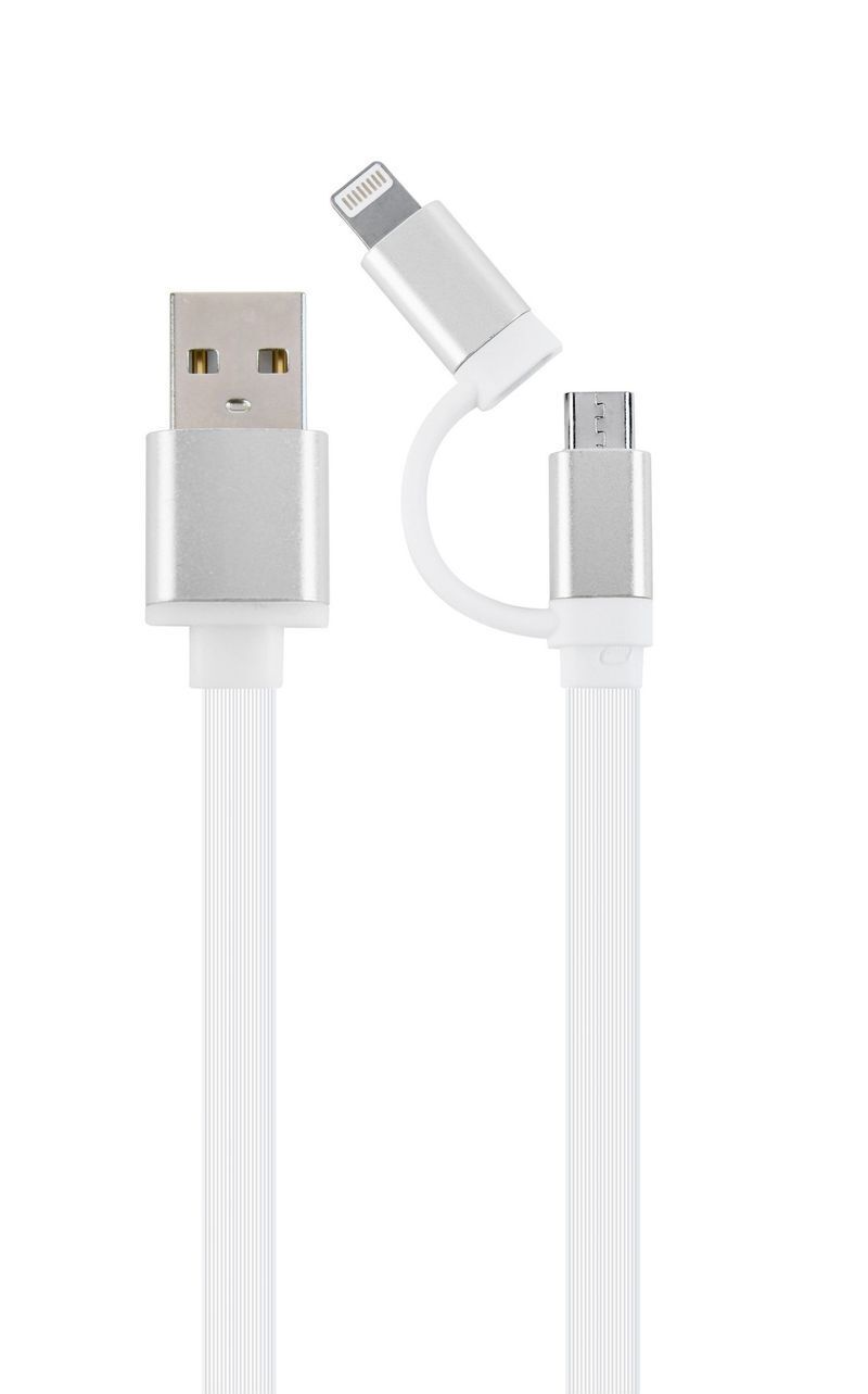Кабель Cablexpert USB 2.0 BM - Lightning/Micro USB 1m Silver (CC-USB2-AM8PmB-1M-SV) фото1