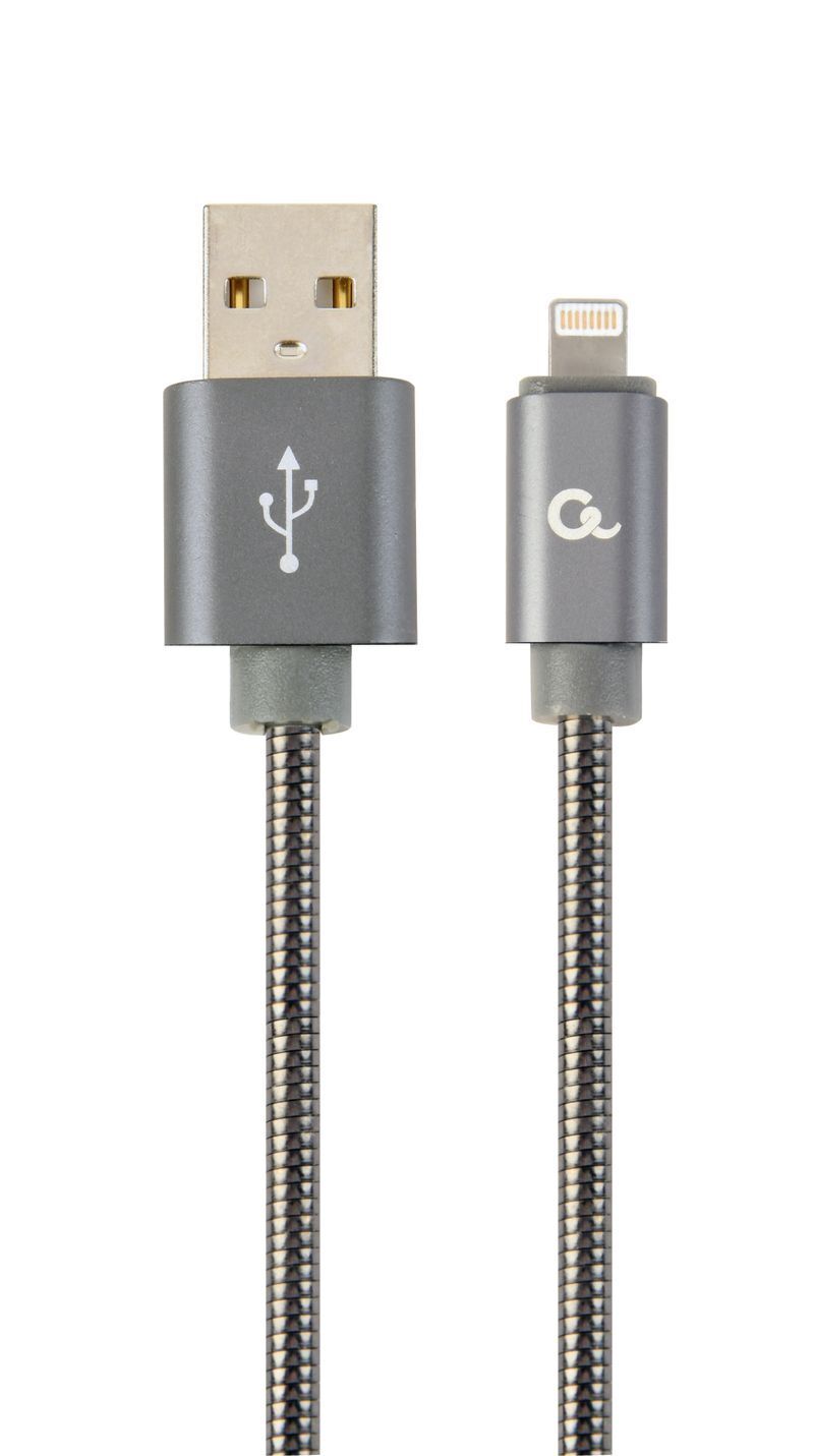 Кабель Cablexpert USB 2.0 A - Lightning Premium 2m Grey (CC-USB2S-AMLM-2M-BG) фото1