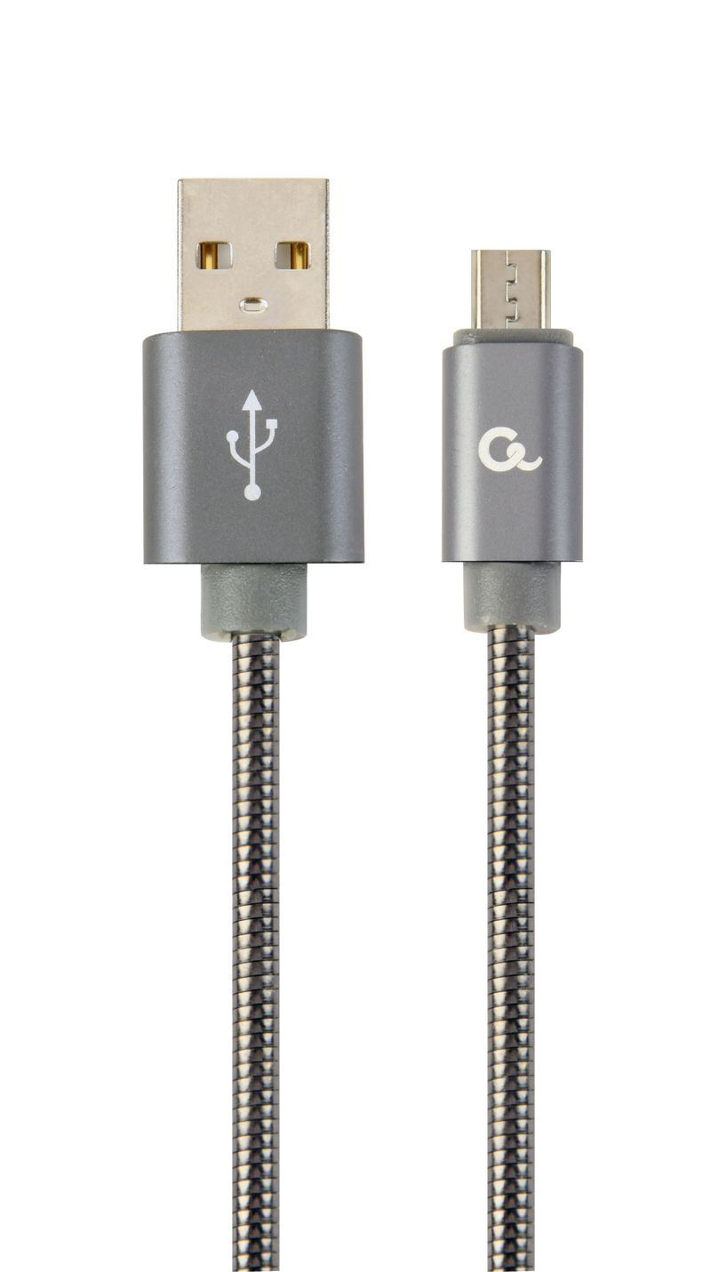 Кабель Cablexpert USB 2.0 A - microUSB Premium 1m Grey (CC-USB2S-AMmBM-1M-BG) фото1