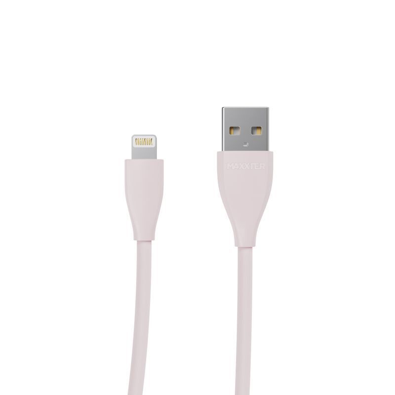 Кабель Maxxter USB-Lightning 1м Pink (UB-L-USB-01GP) фото1