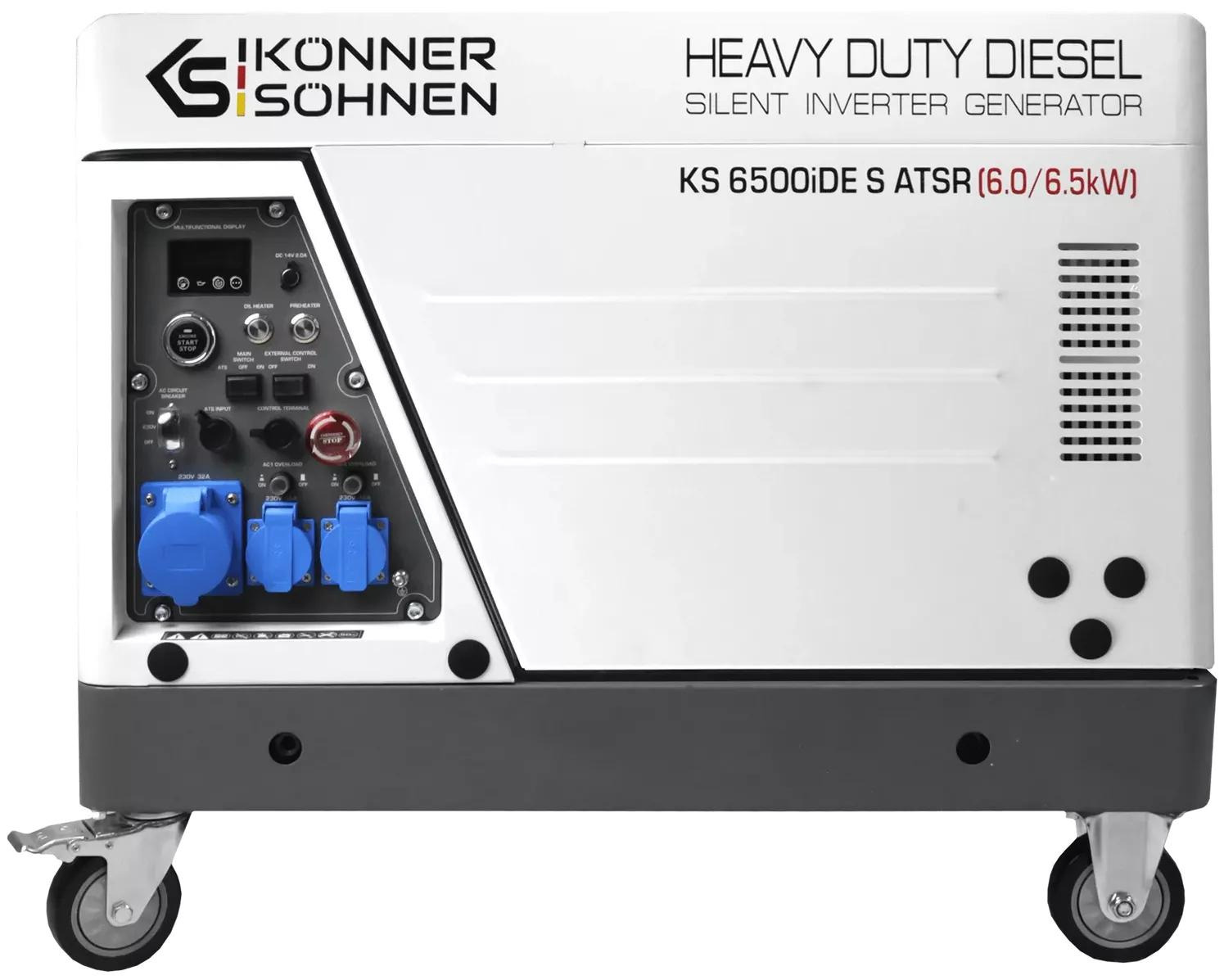 Генератор дизельный инверторный Konner&Sohnen KS 6500iDE S ATSR, 230В, 6.0-6.5кВт (KS6500IDESATSR)