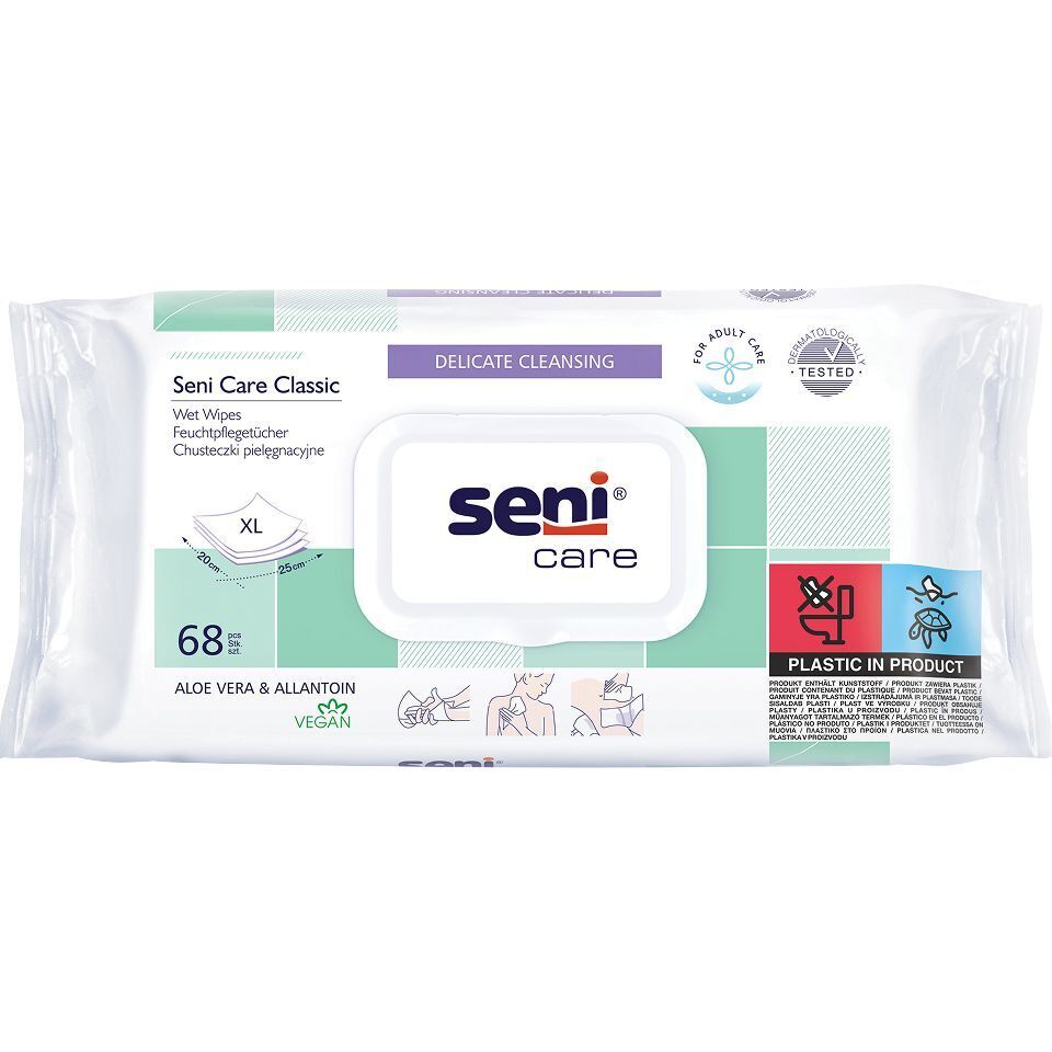 Серветки вологі для догляду за шкірою Seni Care Classic 68 шт. фото1