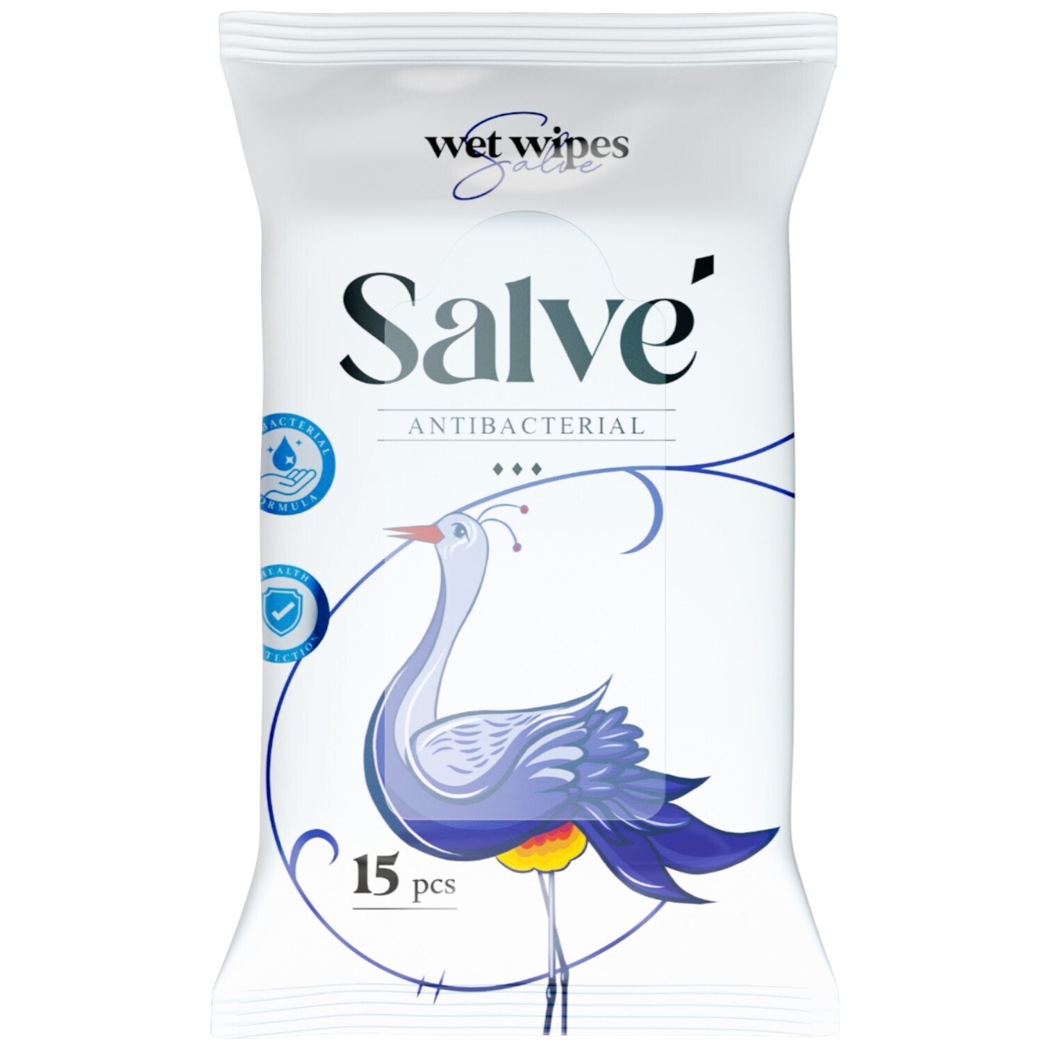 Серветки вологі Salve Antibacterial 15 шт. фото1