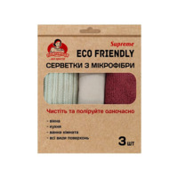 Серветка з мікрофібри Помічниця Eco Friendly Suprem Універсальна 30 x 30 см 3 шт (4820212002281)