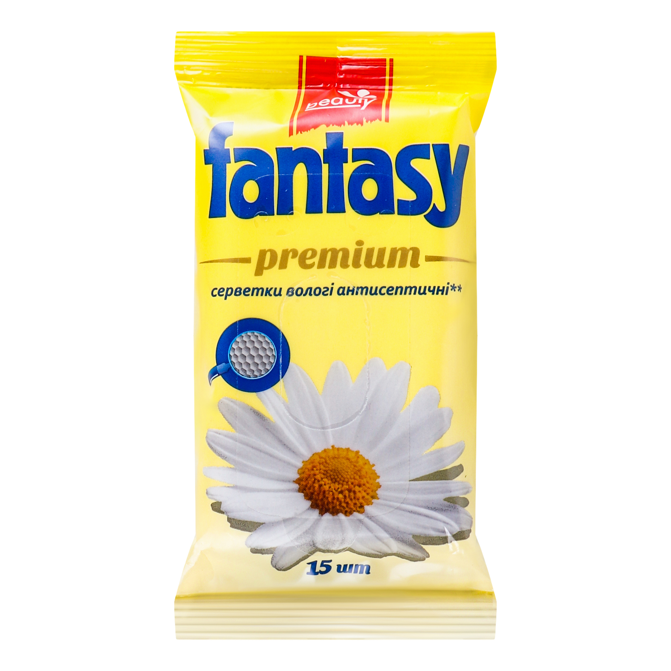 Серветки вологі Fantasy Premium антисептичні 15 шт. фото1
