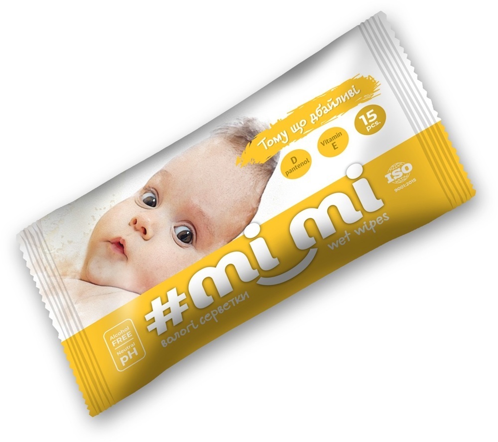 Серветки вологі Mi Mi дитячі 15 шт (4820237500243) фото1