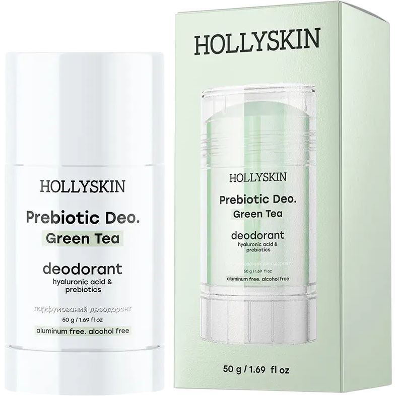 Парфюмированный дезодорант Hollyskin Prebiotic Deo. Green Tea 50 г фото1
