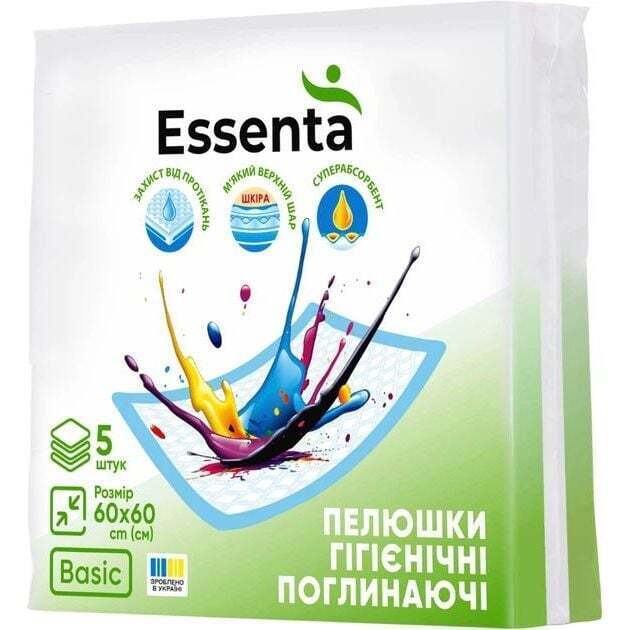 Пелюшки гігієнічні Essenta Basic 60 х 60 см 5 шт. фото1