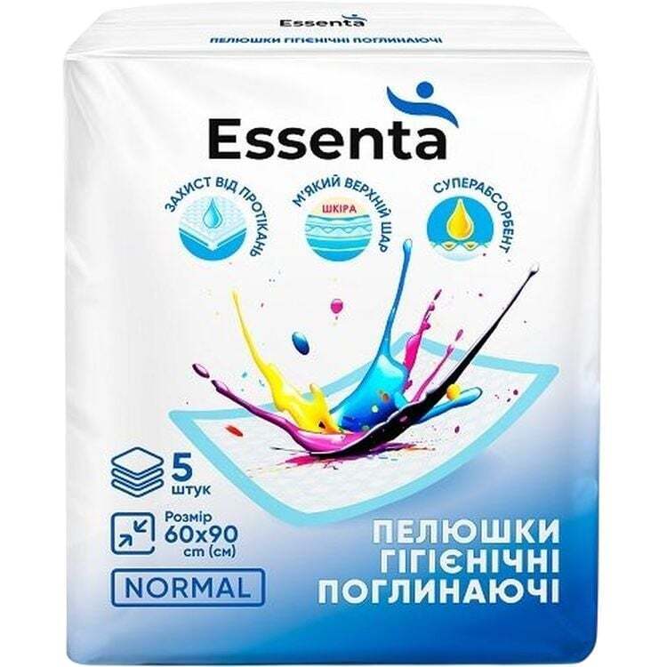 Пелюшки гігієнічні Essenta Normal 60 х 90 см 5 шт. фото1